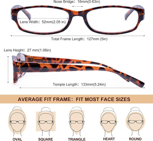 EYEGUARD Readers 4 Pack of Thin and Elegant Womens Reading Glasses with Beautiful Patterns for Ladies 1.50...