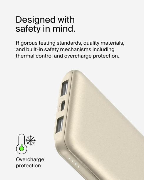 Belkin BoostCharge USB-C Portable Charger 10k Power Bank w/ 1 USB-C Port and 2 USB-A Ports with USB-A to USB-C Cable for iPhone 15, 15 Plus, 15 Pr...