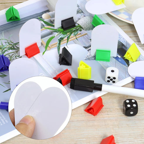 102Pcs Blank Game Board Markers and Game Card Stands with 2Pcs dice,Black and Blue Marker Pens for DIY Board Game Party Favor Home or Office...