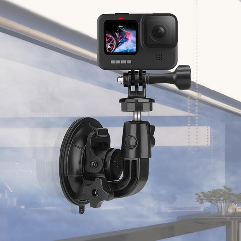Heavy Duty Super ?90mm Suction Cup + Adjustable Dual-Ball-Head Action Camera Dash Cam Phone Car Mount Windscreen Window Cockpit Holder for GoPro i...