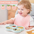 Butterfly Silicone Toddler Plates with Suction, Divided Design Suction Plates for Toddlers Babies, Food Grade Soft Safe BPA-Free Silicone, Dishwas...