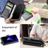 Genuine Leather for Apple iPhone 15 Pro Wallet Case with Card Holder Kickstand, Phone Accessories for Woman Men, 2 pcs Screen Protector 2 pcs Came...