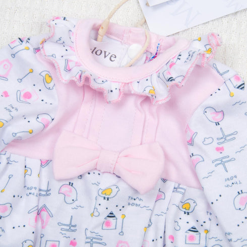 2Pcs Medylove Reborn Baby Dolls Girls Clothes 16-18 inch Newborn Reborn Doll Pink Outfit 17 inch Doll Printed Baby jumpsuit...