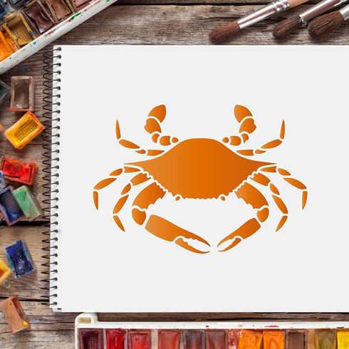 FINGERINSPIRE Crab Stencil 11.7x8.3 Inch Ocean Animal Stencil Template Decoration Sea Creatures Stencil Summer Ocean Beach Nautical Stencil for Pa...