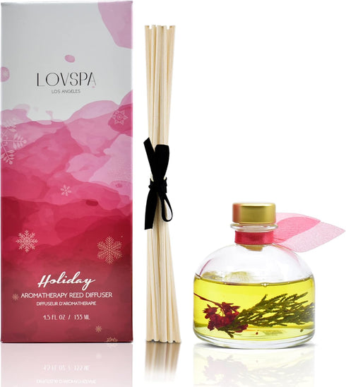 LOVSPA Reed Diffuser Set, Holiday Red Currant & Woods Scented Oil Diffuser with Sticks, Home Fragrance Accessories for Bathroom Shelf Decor, Aroma...