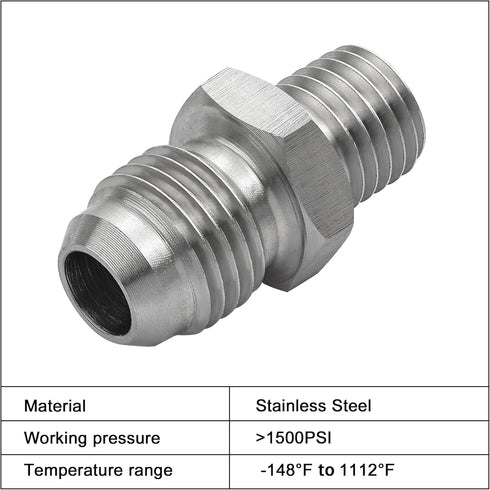 EVIL ENERGY 4AN Male Flare to M10 x 1.25 Male Metric Thread Brake Fitting Stainless Steel Adapter...