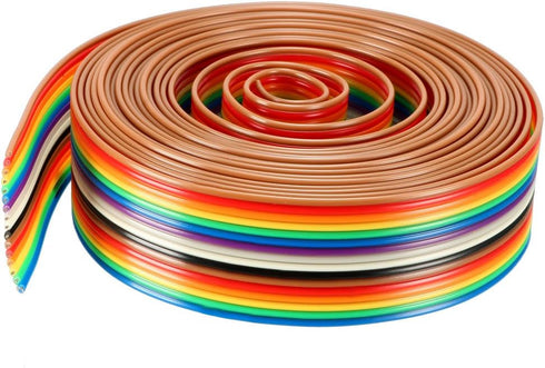 uxcell Flat Ribbon Cable 16P Rainbow IDC Wire 1.27mm Pitch 3 Meters Long...