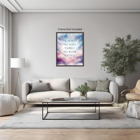 Posterizer 1 pcs-The Moment You Accept Yourself-Osho-Philosophy-Spiritual Quotes-Motivational & Inspirational Art-Gift For Buddhism Meditation phi...