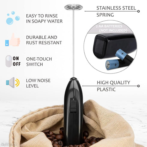 Daily-buy 4pcs Electric Mini Kitchen Stirrer Milk Frother Coffee Egg Milk Shake Mixer Stainless Steel Battery Operated Coffee Stirrer for Foamer &...