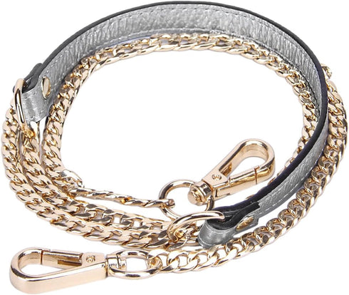 VanEnjoy 12MM Replacement Chain & Genuine Leather Shoulder Crossbody Straps for Handbags Purse Bags...