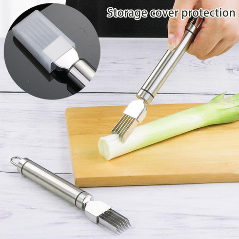 PCTC Stainless Steel Chopped Green Onion Knife, Kitchen Tool Slice Cutlery Vegetable Cutter Sharp Scallion Cutter Shred Knife, for Kitchen Cutting...