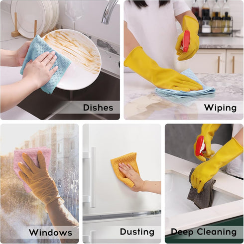 Kitinjoy Microfiber Cleaning Cloth, 12 Pack Soft and No Lint Microfiber Towels Cleaning Supplies, Absorbent Fast Drying Cleaning Rags for Housekee...