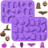 2 Pack Halloween Chocolate Mold, 3D Silicone Candy Molds Halloween Baking Mold Skull Pumpkin Spider Bat Witch Hat Gummy Fondant Mold for Candy Coo...