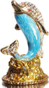 Waltz&F White diamond dolphin Hand Painted Enameled Decorative Hinged Jewelry Animal Trinket Box Unique Gift For Home Decor...