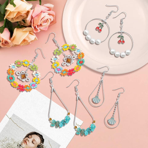 236PCS Earring Making Kit with 36PCS Beading Hoop Earring Finding Component Accessories 50PCS Earring Hooks 100PCS Jump Rings Loop and 50PCS Earri...