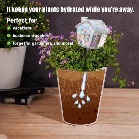 NiHome Hand-Blown Glass Plant Self Watering Globes 2-Pack - Durable, Unique Igloo-Inspired Design for Home and Garden - 9oz Capacity, Easy Refill ...