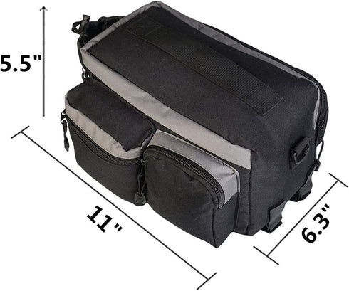 Bike Pannier Bag - Durable & Waterproof Nylon with Reflector Handbag | Shoulder Strap Rack Rear Trunk Tote Bag | Zipper Pockets & Bottle Case...