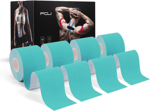 Kinesiology Tape (4 Pack) Athletic Tape 16.4ft Water Resistant Kinetic Uncut Sports Tape for Knees, Ankles, Shoulder, Pain Relief, Injury Recovery...