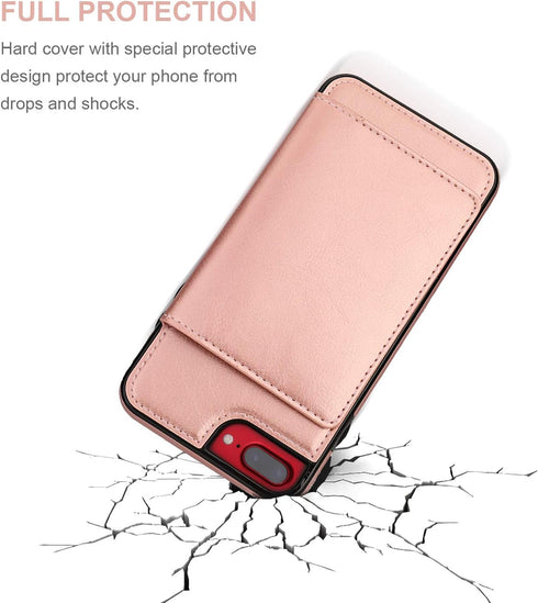 KIHUWEY Compatible with iPhone 7/8 Plus Wallet Case with Credit Card Holder, Premium Leather Kickstand Durable Shockproof Protective Cover for iPh...