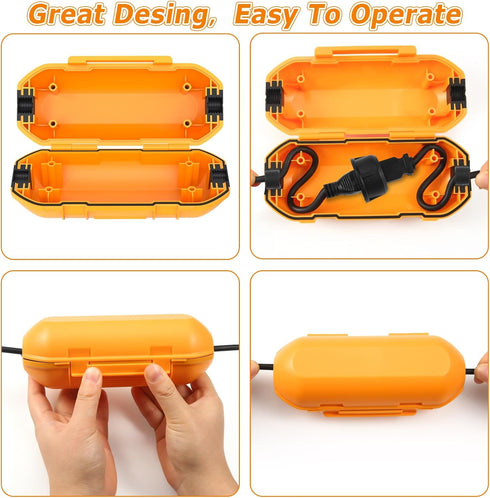 2 Pack Extension Cord Cover Waterproof,Ip54 Waterproof Box,Unique Stuck Extension Cord Design,Ideal to Protect Holiday Lights & Electrical Tool Co...