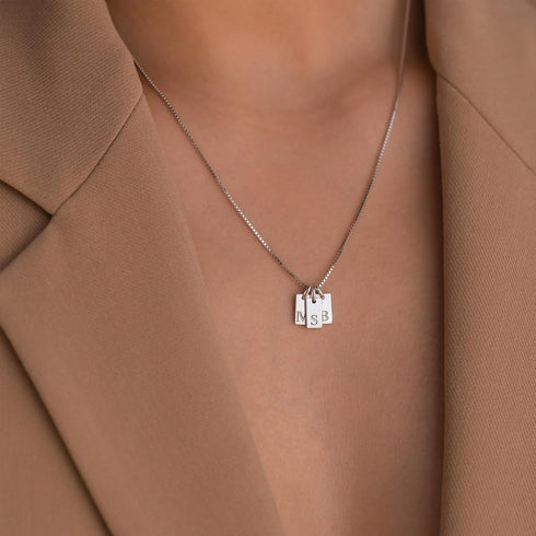Initial K Silver Necklaces for Women Non Tarnish 925 Silver Plated Dainty Square Letter K Pendant Necklace 16.5”+2” Adjustable Waterproof Trendy N...