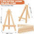WOWOSS 12 Pack 5" Mini Wood Display Easel, Natural Wooden Tripod Holder Stand for Displaying Small Canvases, Business Cards, Photos...