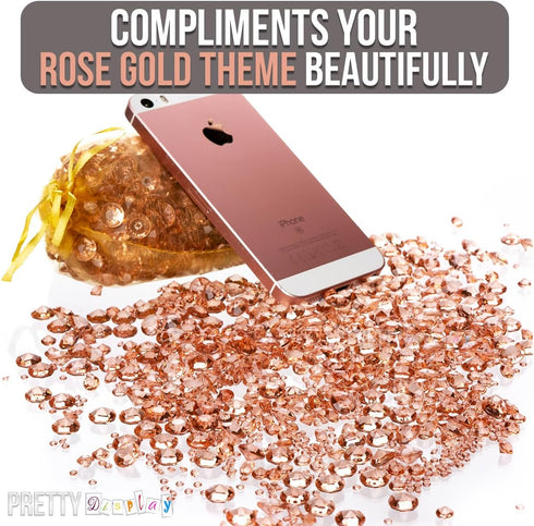 Luxury Rose Gold Party Decorations; Sparkling Confetti, Table Decor & Vase Filler for Elegant Wedding Centerpiece Arrangements...