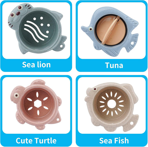 Toddler Bath Toys for Kids Ages 1-3 | Toddler Bath Toys for for Kids Ages 4-8 | Infants Bathtub Toys with 2 Shark Shower | 2 Toy Boats & 4 Baby Ba...