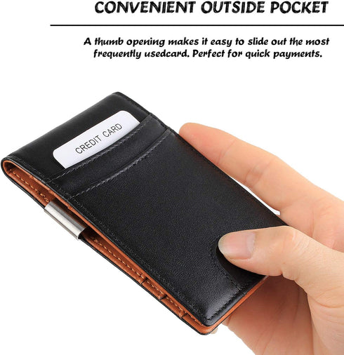 awofer Anniversary Present for Men Birthday Present Personalized Birthday Present &Wedding Gifts for Husband Boyfriend Slim Men Wallet with Money ...