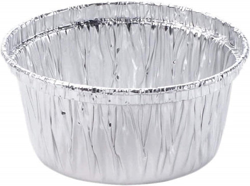 The Baker Celebraitons 100 Aluminum Foil Disposable Ramekins 4 Oz Cupcake/Muffin/Utility Cups, Made in USA, Silver Foil Liners for Baking, Cupcake...