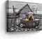 Farmhouse Bathroom Decor Wall Art Funny Highland Cow in Bathtub Pictures Wall Decor Rustic Bathroom Cow Painting for Bathroom Toilet Cattle Artwor...