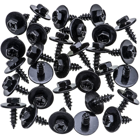 Rexka 30pcs Bumper Cover Rocker Molding Splash Shield Screw for Toyota 90159-60525 Avalon Camry Highlander Sienna Venza...