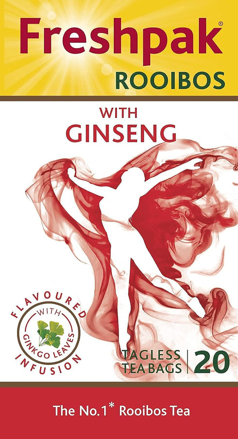 Freshpak Rooibos - Tagless Wellness - Ginseng 20s (Keto Friendly, Gluten Free, Halal)...