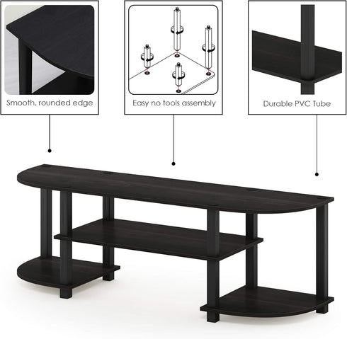 Furinno Turn-S-Tube Wide TV Entertainment Center, Espresso/Black...