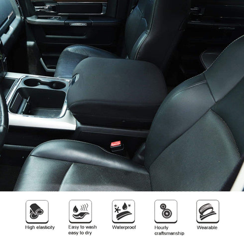 Voodonala for 2010-2017 Dodge RAM 1500 2500 3500 Center Console Cover Armrest Pad Cover Trim, for Dodge RAM Interior Accessories Black 1pc...