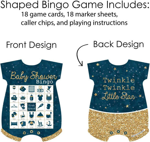 Big Dot of Happiness Twinkle Twinkle Little Star - Picture Bingo Cards and Markers - Baby Shower Shaped Bingo Game - Set of 18...