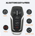 Key Fob Case Shell Fit for Ford Explorer Edge Mustange Fusion 5 Buttons Replacement Keyless Entry Remote Smart Key Fob Cover Casing with Button Pa...