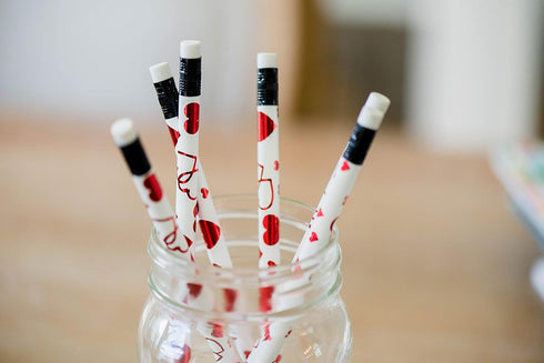 Heart Pencils, Valentine Pencils (24 pencil set) (White)...