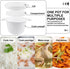DOERDO Microwave Rice Cooker Round Microwave Food Container Vegetable Steamer Pot Microwave Cookware for Rice Chicken Pasta, 7.8x6.1 Inch...