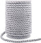 5mm Twisted Cord Trim, 59 Feet Silver Decorative Rope for Curtain Tieback, Upholstery, Honor Cord, Home Decor...