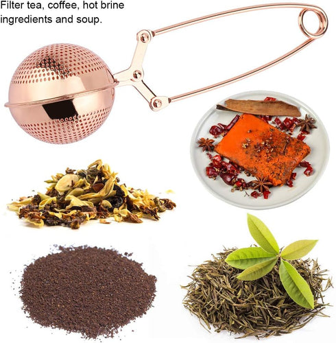 Haofy Tea Strainer, Stainless Steel Tea Filter, Twisting Snap Ball Infuser for Brewing Loose Leaf Tea Mulling Spices Seasonings with Long Handle, ...
