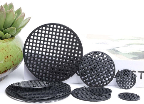 Plastic Flower Pot Hole Mesh Pad?Round Bonsai Pot Bottom Grid Mat Mesh ?for Garden's Drainage Rigid Mesh Hole Screens,Plant Pots Protect Soil Loss...