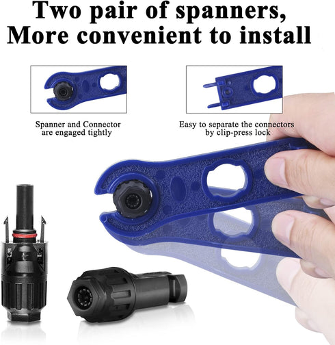 MUYI 42PCS Solar Panel Connector IP67 Waterproof Solar Connectors 1000V 30A Male/Female Plug with 2PCS Spanners (10 Pairs)...