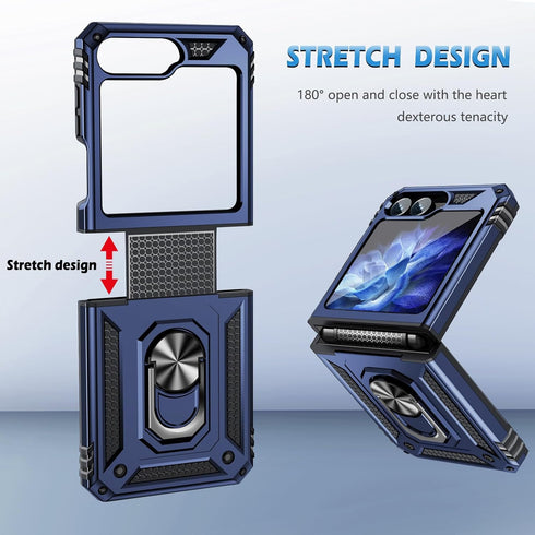 for Samsung Galaxy Z Flip 6 Case with Hinge Protection and 360°Rotate Ring Magnetic Kickstand, Samsung Z Flip6 Phone Case for Samsung Galaxy Z Fli...