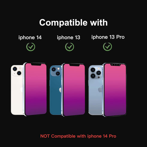 2 Pack Gradient Tempered Glass for iPhone 14 / 13 Pro / 13 Privacy Screen Protector for iPhone14 / 13Pro / 13 6.1inch Anti Spy Anti Blue Light Eye...
