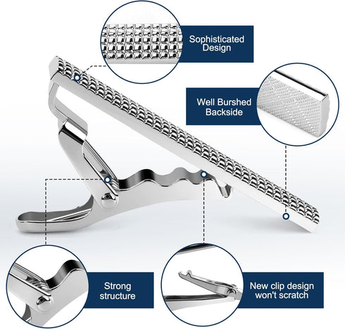 Tie Bars for Men Skinny Regular Necktie, Length 1.5 Inch-2.3 Inch, Tie Clips Set in Gift Box...