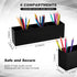 Jetec Acrylic Pencil Holder 6 Compartments Pen Holder Stationery Organizer Makeup Storage Box for Desk Accessories, Cosmetic Brushes, Office, Dorm...
