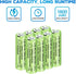 8PCS 1.2V 1800mAh Ni-MH AA Rechargeable Battery with 4 Slot USB Charger for Wireless Microphones, Electric Toys, Remote Mice, Calculators, Razors,...