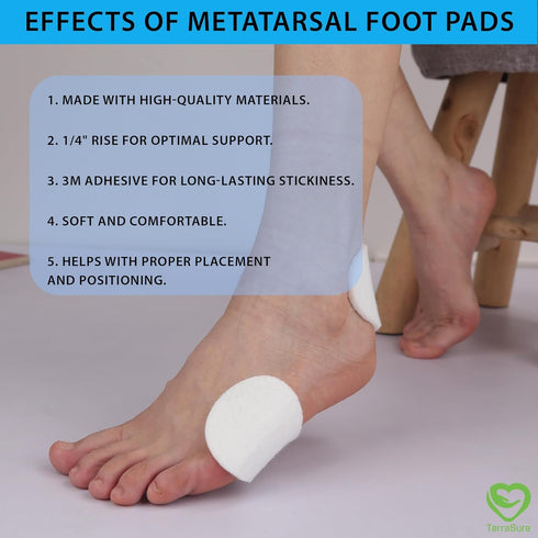 18 PCS Metatarsal Foot Pads for Pain Relief - 1/4” Thick Felt Foot Pads for Women & Men, Ball of Foot Cushions, Metatarsalgia Mortons Neuroma, For...