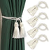 Fenghuangwu Curtain Tiebacks Handmade Decorative Curtain Holdbacks Rope with Tassel (White, 4P)...